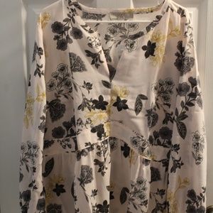 LOFT size 20 plus floral pink peplum blouse NWT